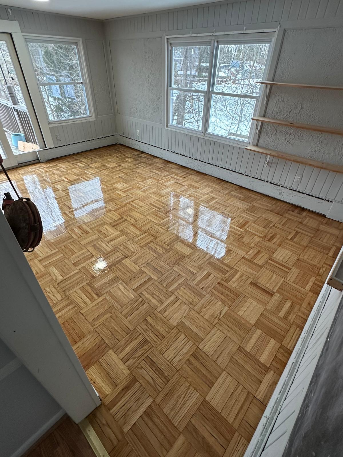 Floor refinishing and installation — after photo, Connecticut project