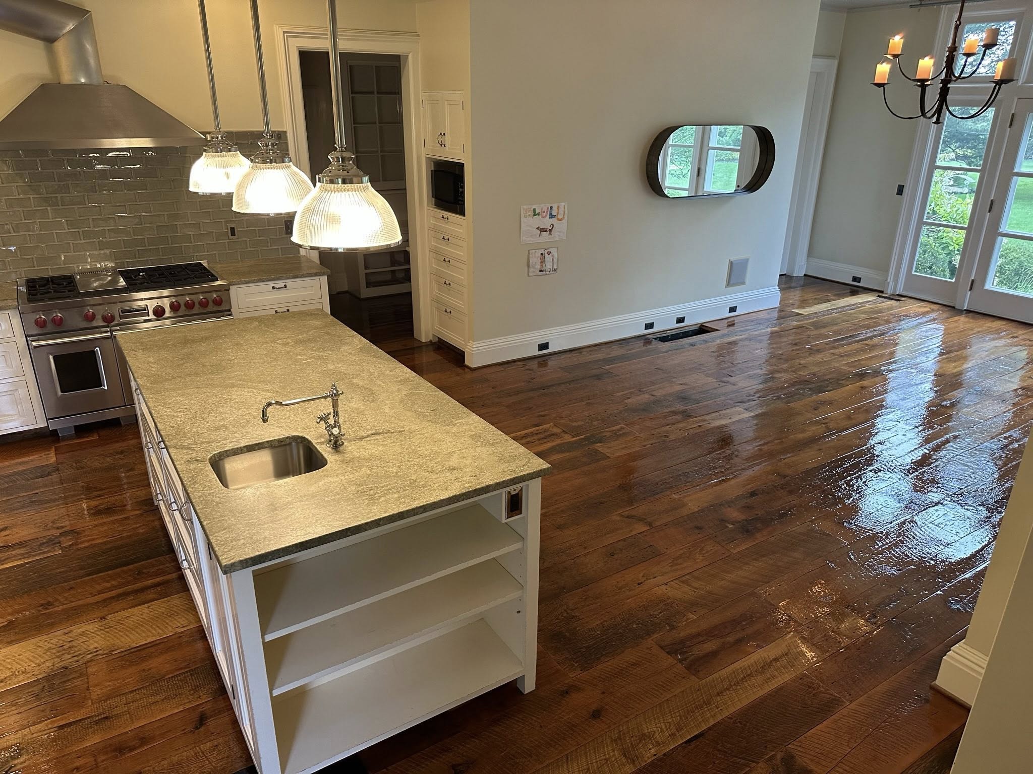 Home flooring renovation showcase — hardwood and trim